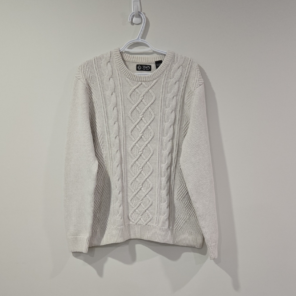Chaps Off-White Cable Knit Crewneck Fisherman Core Retro Ralphcore Sweater